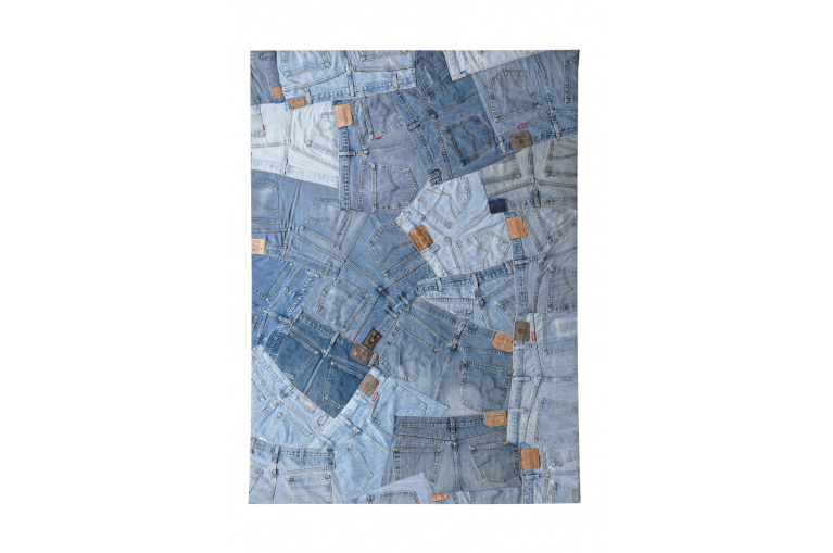 Ručně vyrobený kusový koberec Jeans Collage