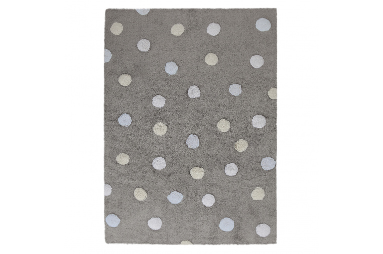 Pro zvířata: Pratelný koberec Tricolor Polka Dots Grey-Blue