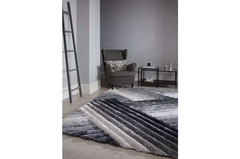 Kusový koberec Verge Lattice Grey/Silver