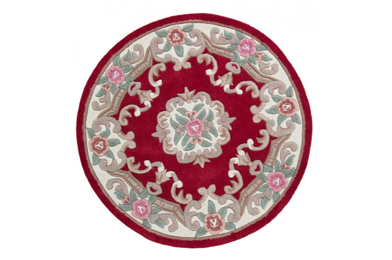 Ručně všívaný kusový koberec Lotus premium Red kruh