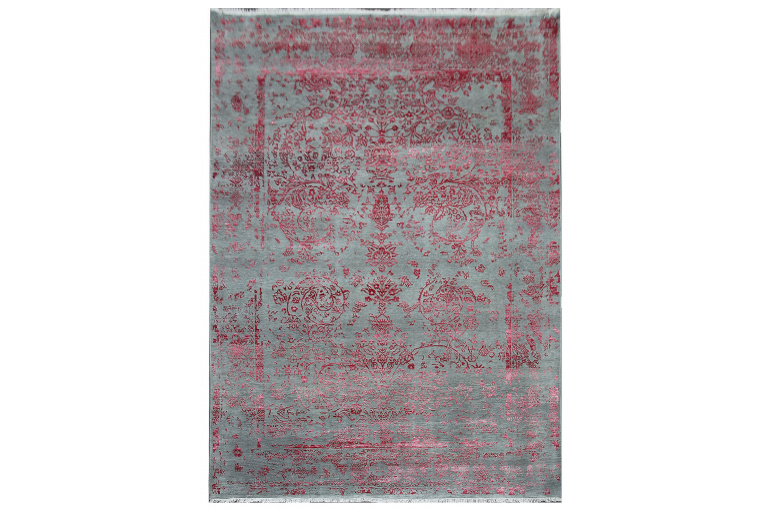 Ručně vázaný kusový koberec Diamond DC-JK ROUND Silver/pink