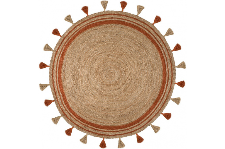 Kusový koberec Lunara Jute Circle Orange