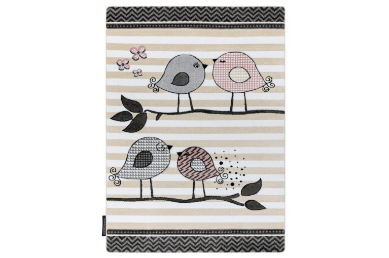 Dětský kusový koberec Petit Birds cream