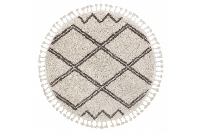 Kusový koberec Berber Asila cream and brown kruh