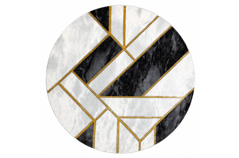 Kusový koberec Emerald 1015 black and gold kruh