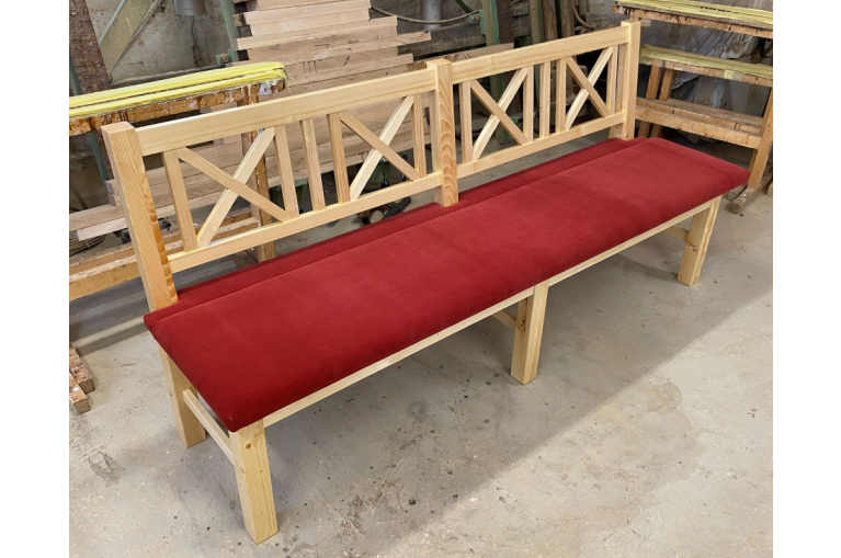 Křížová jídelní lavice s úložným prostorem a čalouněným sedákem - Jídelní lavice s úložným prostorem a čalouněným sedákem