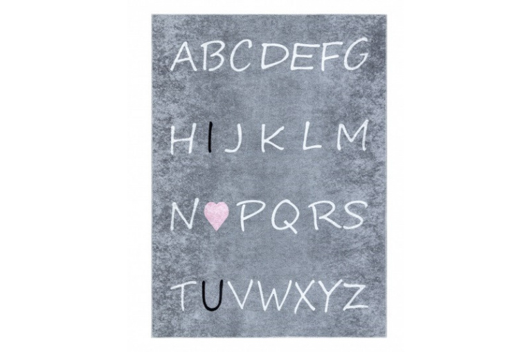 Dětský kusový koberec Junior 52063.801 Alphabet grey
