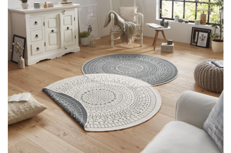 Kusový koberec Twin-Wendeteppiche 103143 creme graun