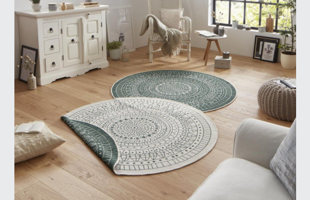 Kusový koberec Twin-Wendeteppiche 103103 creme grün