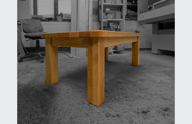 Klasický konferenční stolek se zaoblenými rohy - Dub