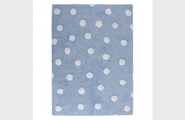 Pro zvířata: Pratelný koberec Polka Dots Blue-White