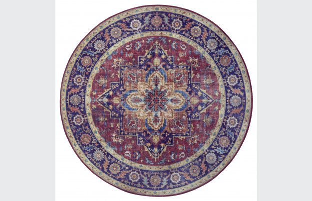 Kusový koberec Asmar 104000 Plum/Red kruh