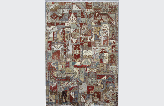Ručně vázaný kusový koberec Diamond DC-PATCH RED MULTI