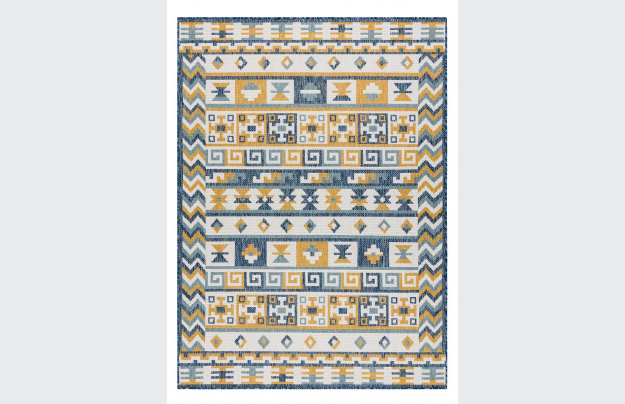 Kusový koberec Cooper Sisal Aztec 22218 ecru/navy