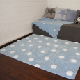 Pro zvířata: Pratelný koberec Polka Dots Blue-White
