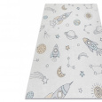 Dětský kusový koberec Bambino 1278 Space rocket cream